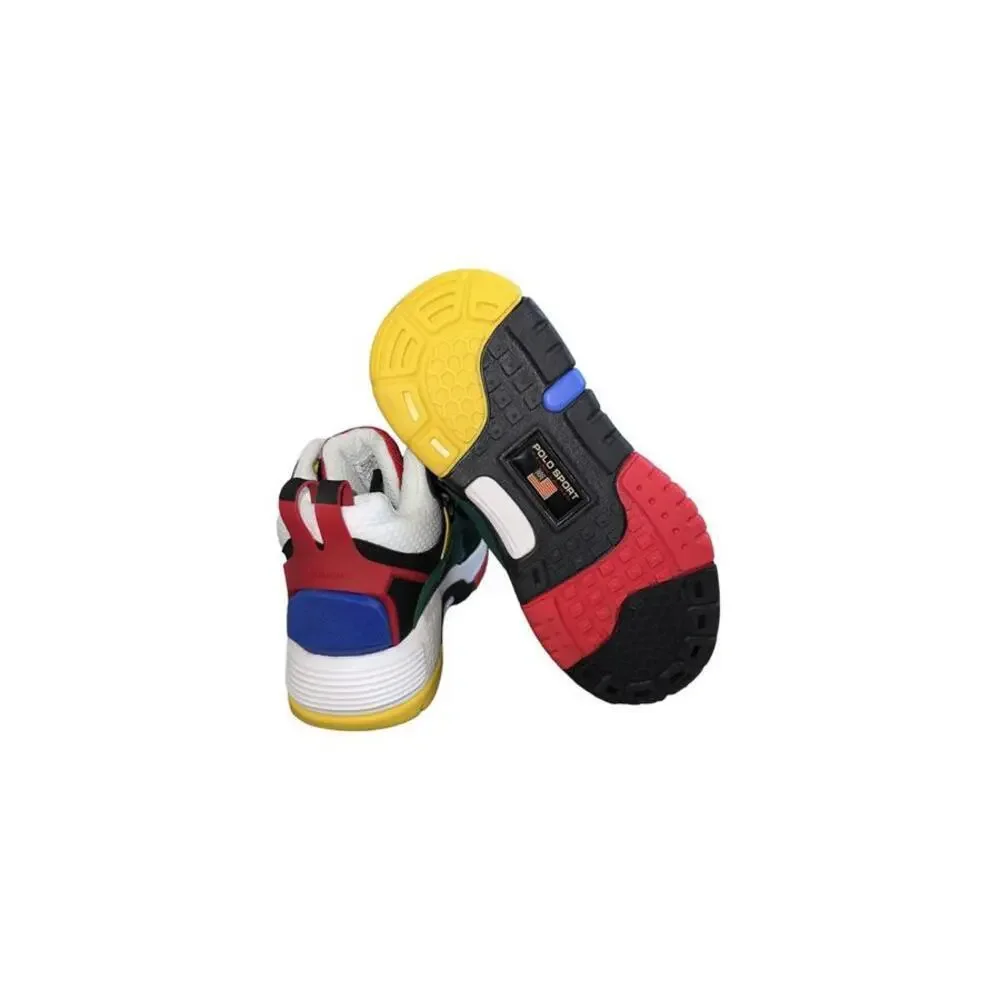 Polo Sport Ralph Lauren Ps100 High Top Shoes Size 4 Black /Multicolor Colorblock